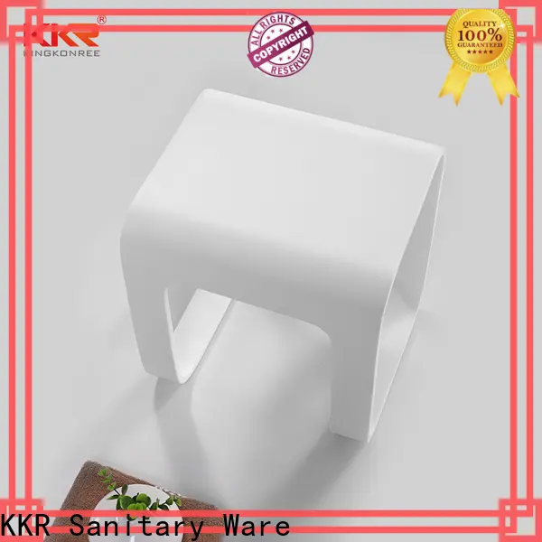 KingKonree white timber shower stool design for home 1
