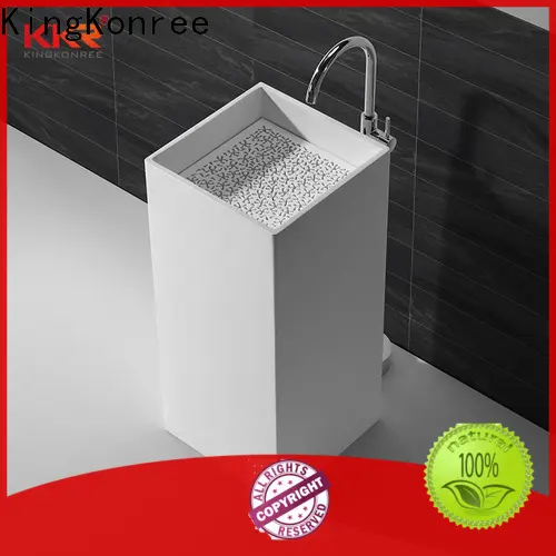 pan shape freestanding pedestal sink design for hotel 1