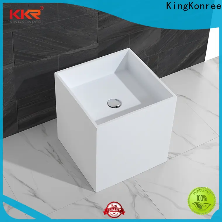 KingKonree resin free standing wash basin design for motel 1