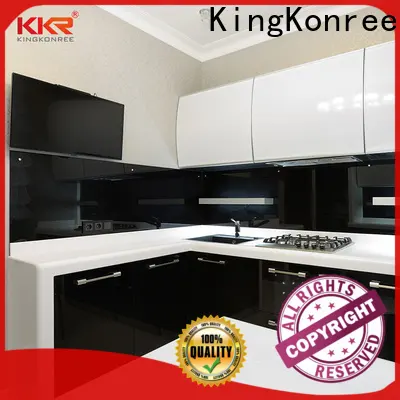 L shape solid surface worktop factory price for hotel 1
