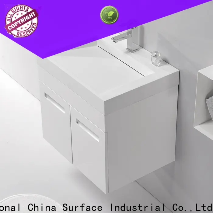 KingKonree white pedestal basin cabinet design for hotel 1