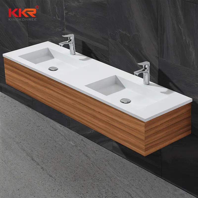 KingKonree wall hung basin cabinet sinks for hotel 1