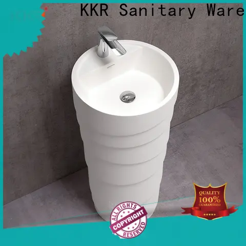KingKonree marble stand alone bathroom sink customized for motel 1