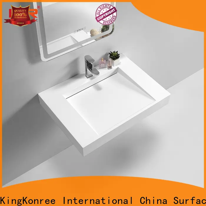 KingKonree rectangle wall mounted marble sink sink for hotel 1