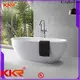KingKonree black solid surface freestanding tub OEM for shower room 1