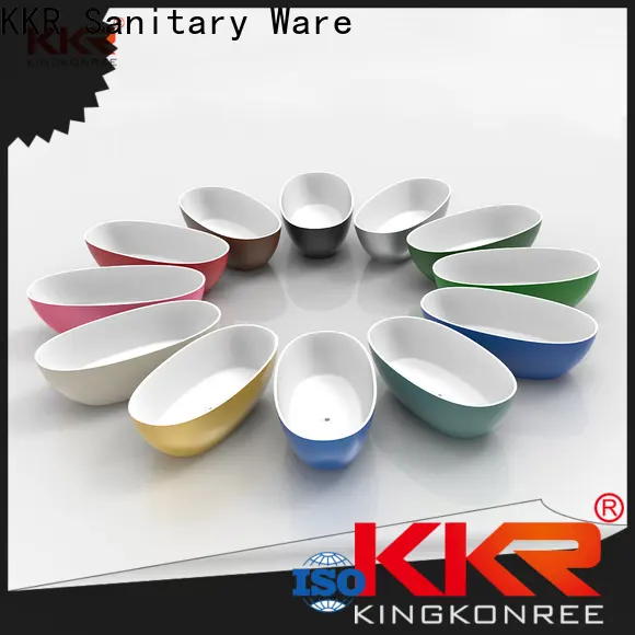 KingKonree black solid surface freestanding tub manufacturer for hotel 1