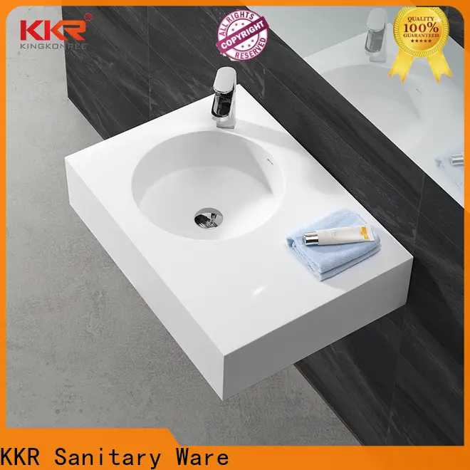 KingKonree mirror wall mounted basin with towel rail sink for hotel 1