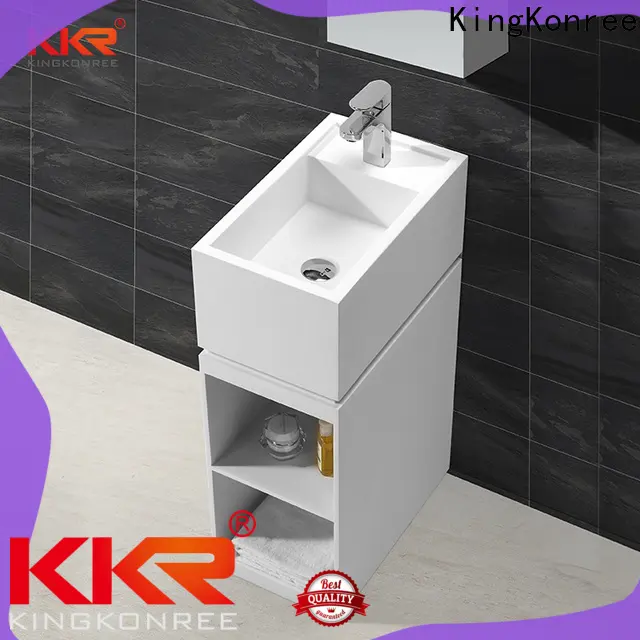 KingKonree thick pedestal wash basin factory price for motel 1