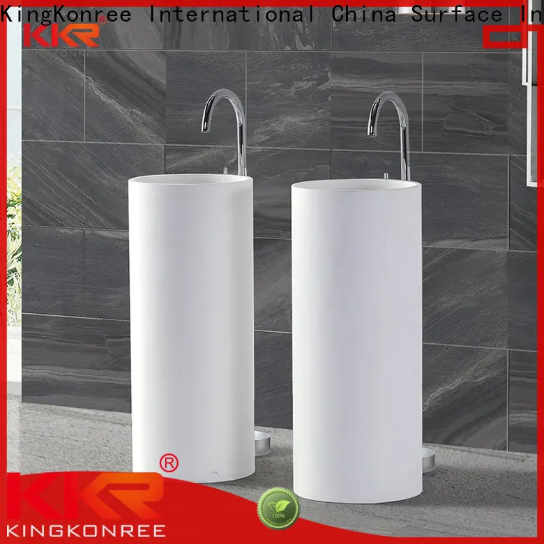 KingKonree freestanding pedestal basin factory price for bathroom 1