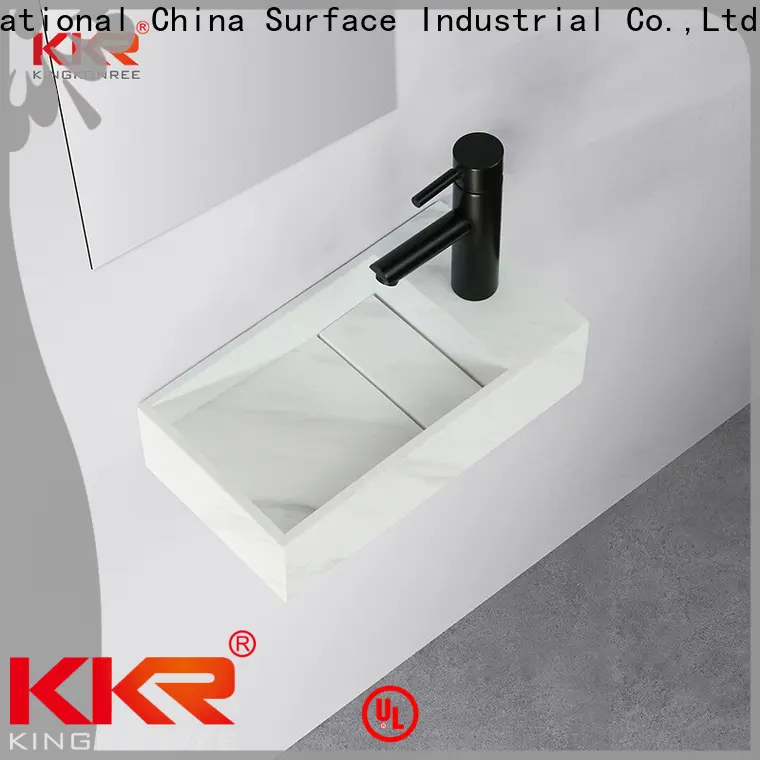 mirror narrow wall hung sink design for hotel 1