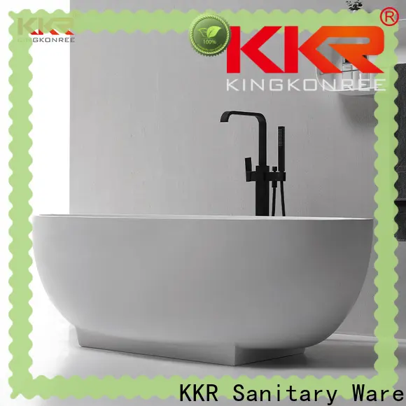 KingKonree marble small freestanding soaking tub free design for shower room 1