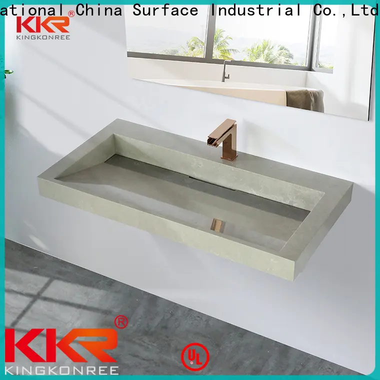 KingKonree artificial white wall mounted sink design for bathroom 1