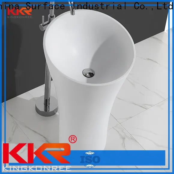 KingKonree white freestanding pedestal basin factory price for home 1