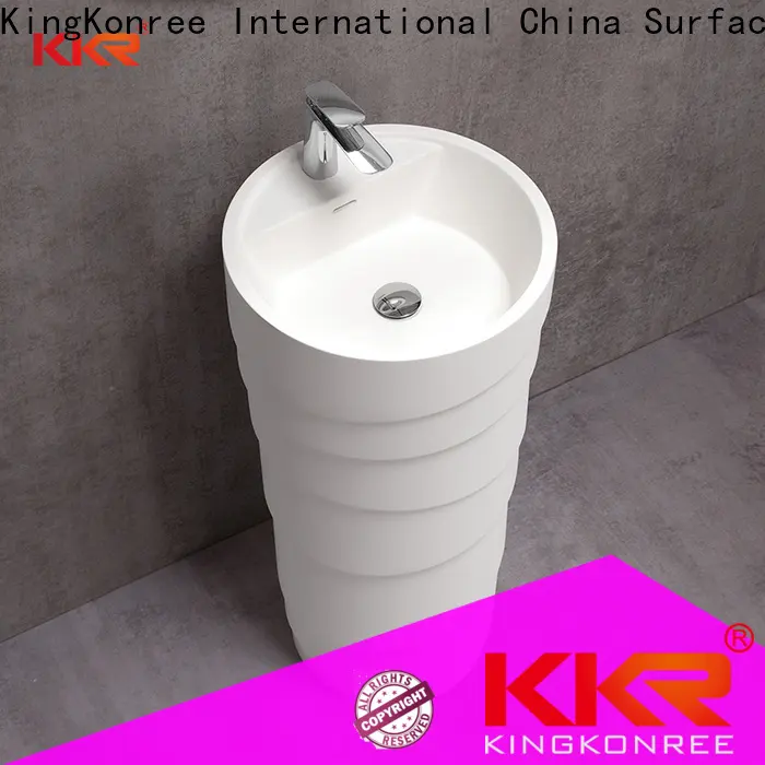 KingKonree thin freestanding vanity basins factory price for motel 1
