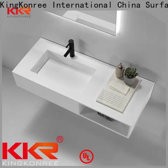 brown wall mount lavatory sink customized for bathroom 1