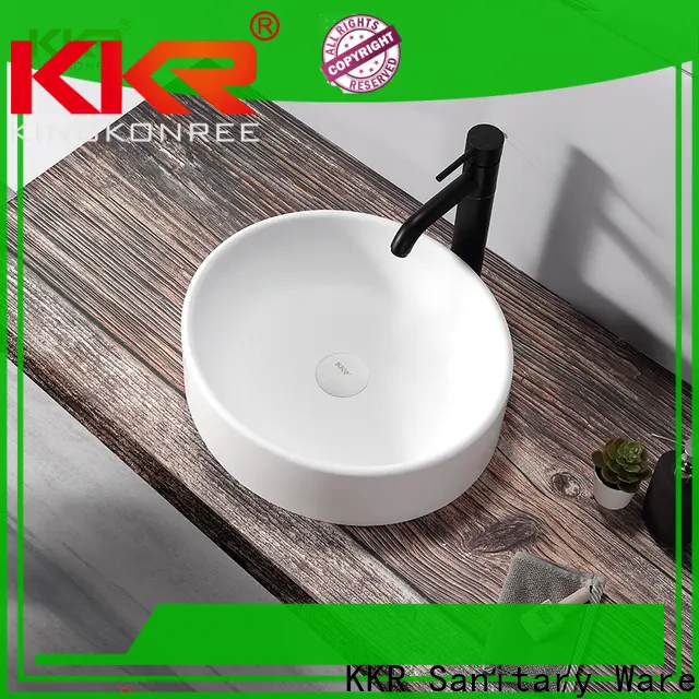 thermoforming above counter square bathroom sink customized for hotel 1
