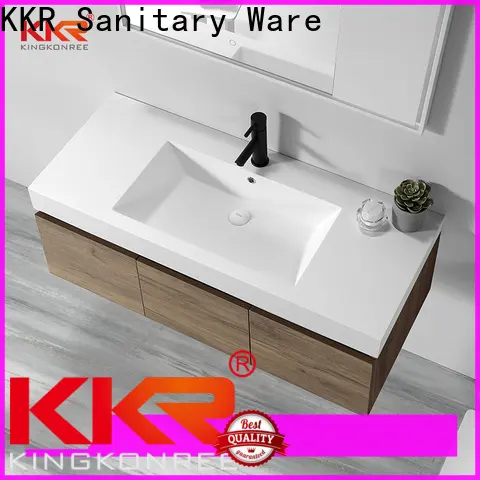 elegant basin wooden cabinet supplier for hotel 1