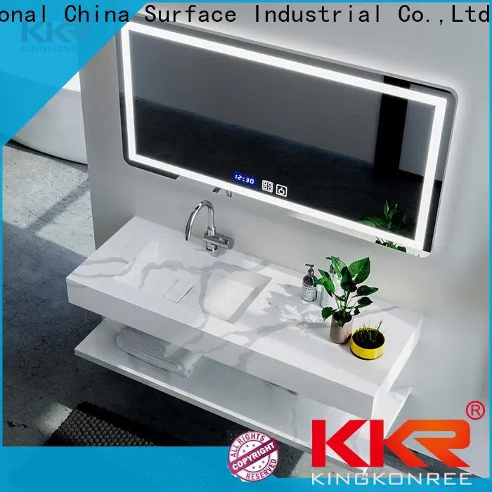 KingKonree artificial double basin cabinet sinks for motel 1