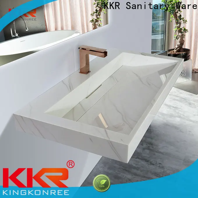 KingKonree solid wall hung concrete basin customized for home 1