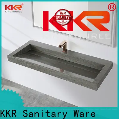 KingKonree white concrete wall mounted basin supplier for home 1