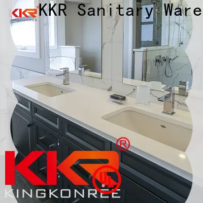 KingKonree quartz stone 25 inch bathroom vanity top customized for hotel 1