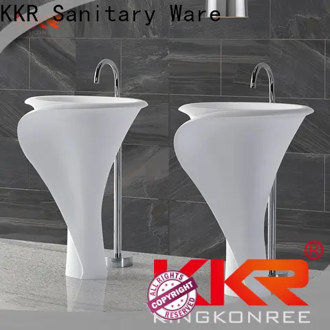 KingKonree gel freestanding pedestal sink supplier for motel 1
