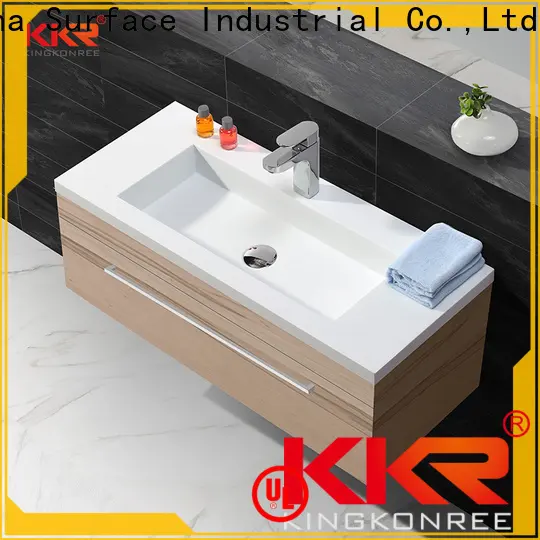 solid surface double basin cabinet sinks for motel 1