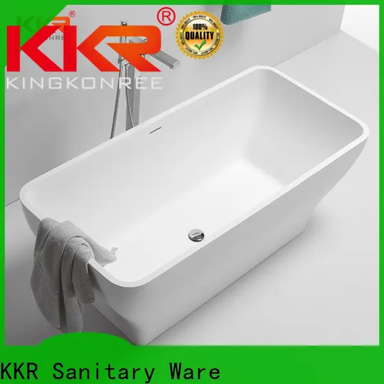 KingKonree black freestanding soaking tub supplier for hotel 1