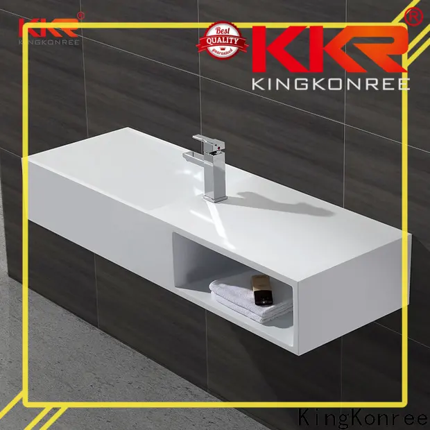 resin narrow wall mount sink manufacturer for hotel 1