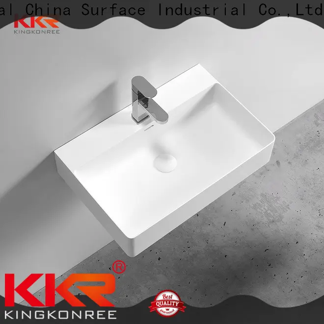 KingKonree marble round wall mount sink design for hotel 1