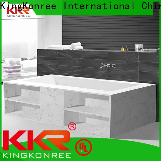 white resin stone bathtub custom for hotel 1