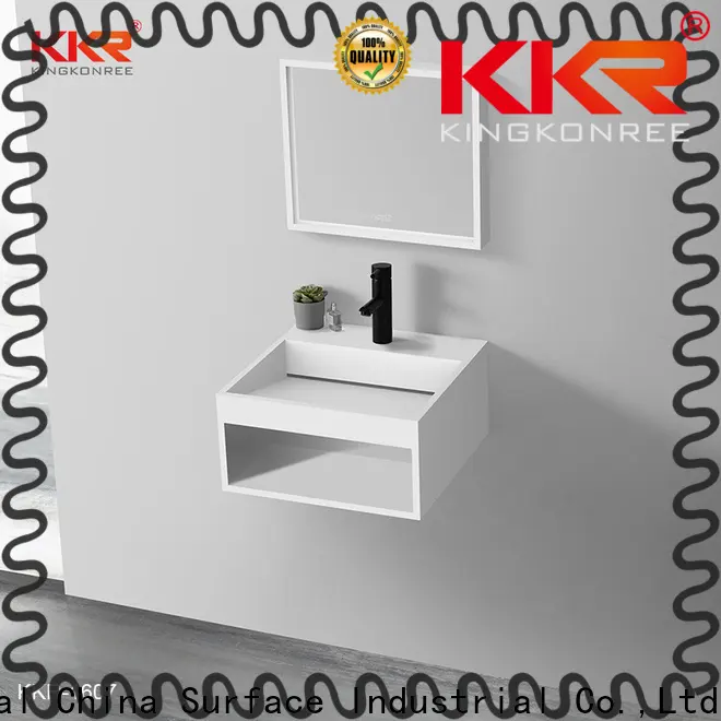KingKonree square wall hung basin with towel rail sink for hotel 1