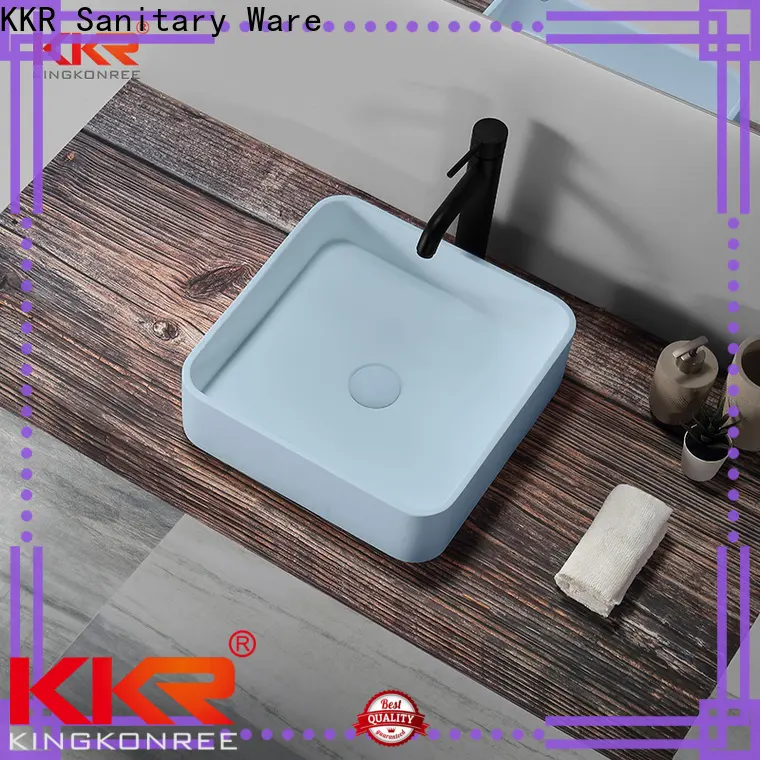 KingKonree white square above counter bathroom sink cheap sample for restaurant 1