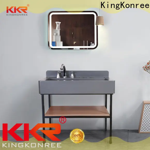 KingKonree quartz stone double sink vanity countertop latest design for home 1