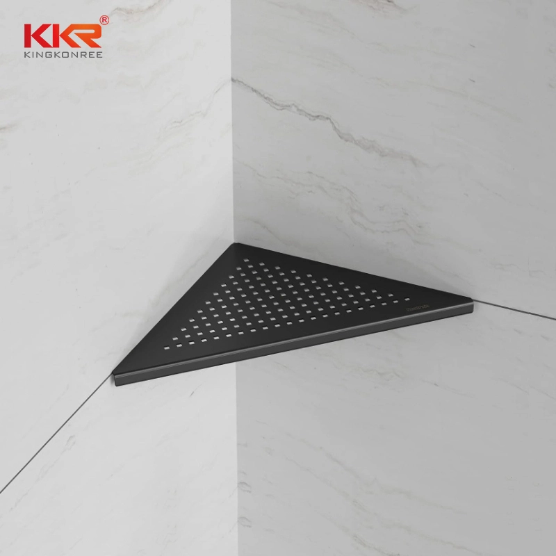 Modern Matte Black Bathroom Corner Shelf for Shower Storage 1