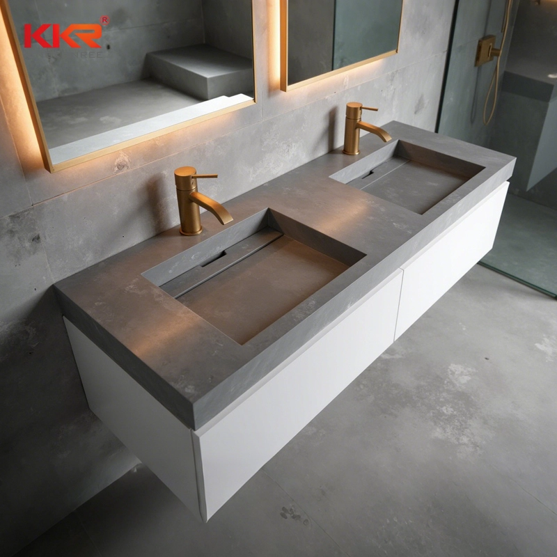 Cabinet de vanité de salle de bain européenne avec lavabo et bassin en marbre KKR-M8861 1