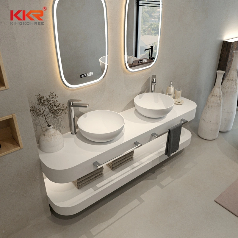 Double Sinks Marble Bathroom Designs Wash Basin Modern Design Long Size Solid Surface Bathroom Wash Basin 1