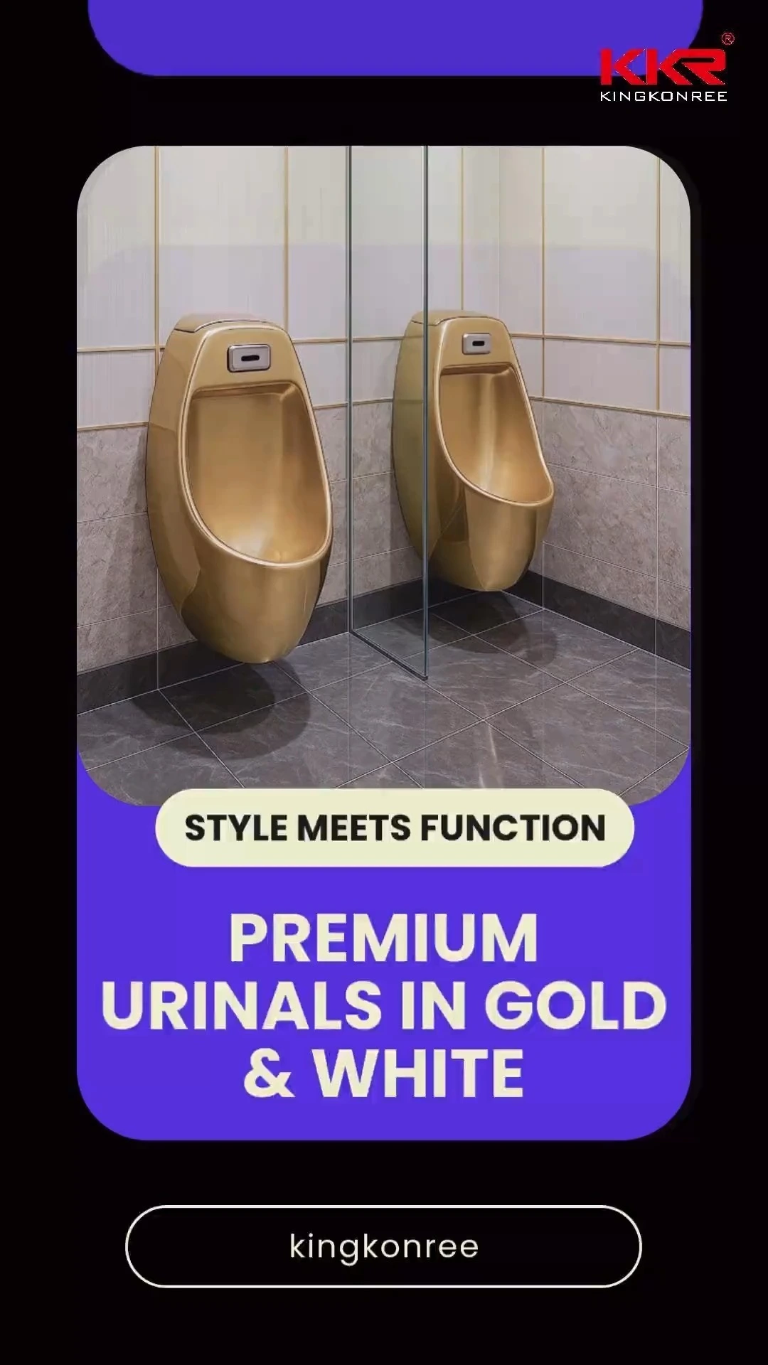 Luxury Gold Wall-Mounted Urinal Modern Restroom Design for Hotels & Commercial Spaces 1