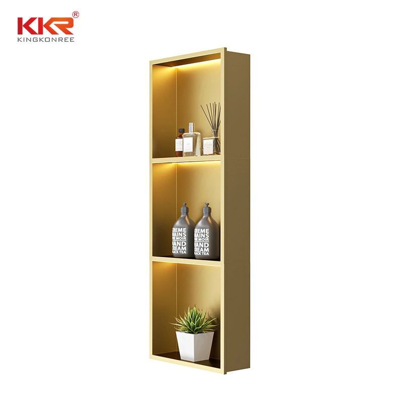 Customized  304 Stainless Steel Shower Wall Niche Apartment Project Bathroom Shelf with Lamp LED Lighting Niches 1