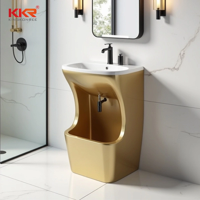 KingKonree Custom Gold Wudu Wash Sink Seamless Hygienic Design for Islamic Ritual Ablution 1