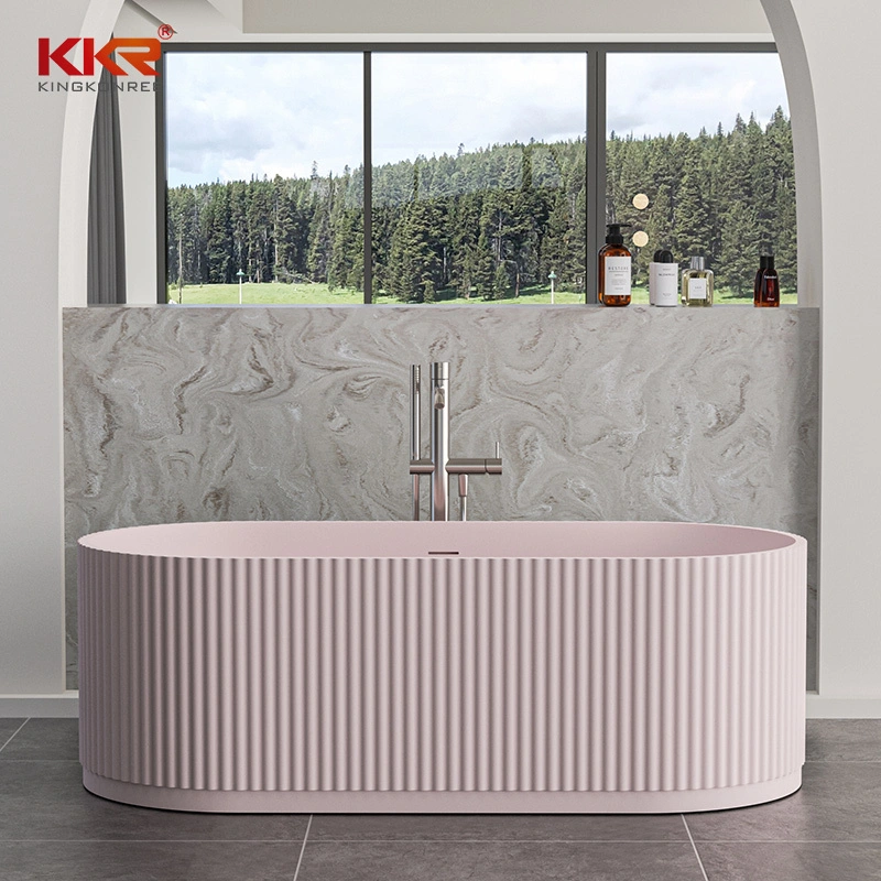 Banheira de superfície sólida colorida personalizada elevando banheiros de hotel com luxo e estilo KKR-B114 1