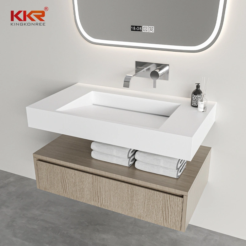 Sleek Wall-Mounted Cabinet Sink Basin Cabinet Sink With Wood Vanity Drawer by KingKonree 1