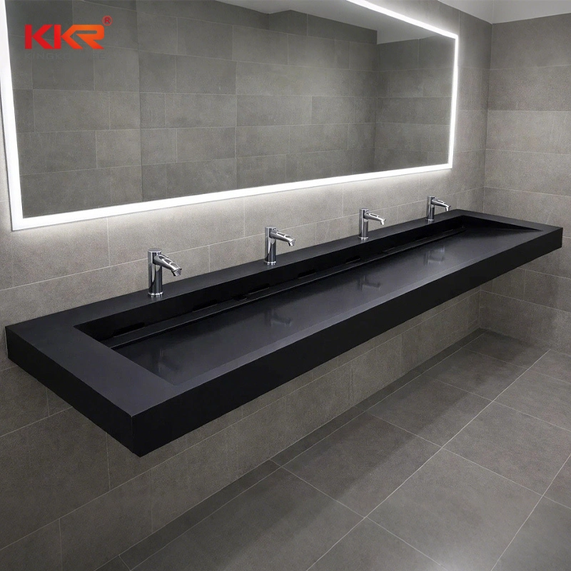 حوض غسيل يدوي تجاري متعدد المستخدمين متوافق مع معايير ADA، لون أسود مطفي 1