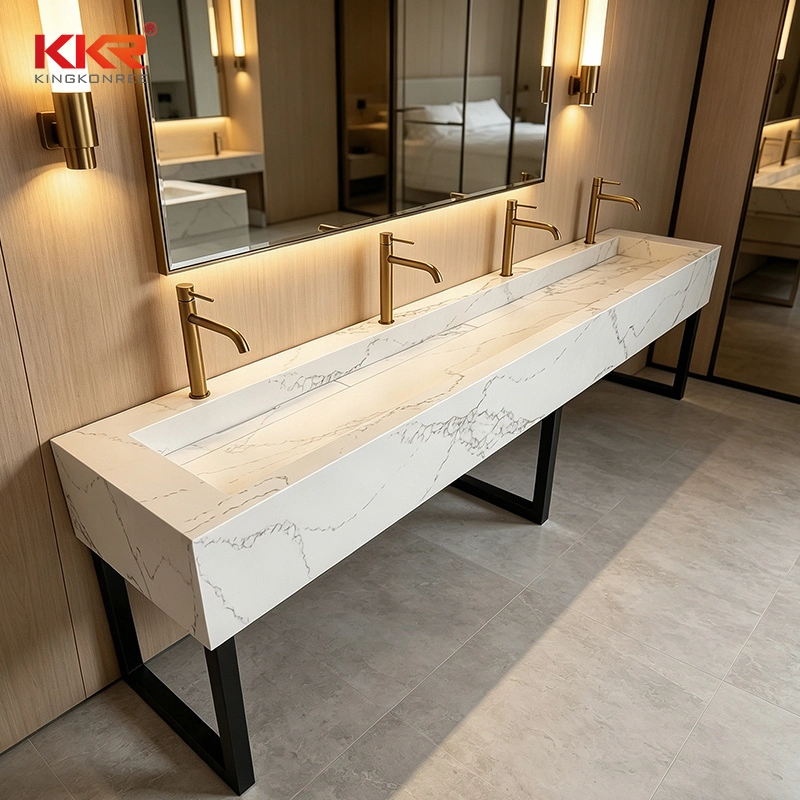 KKR Premium Solid Surface Trog Lange Wasbak voor Commerciële Luxe 1