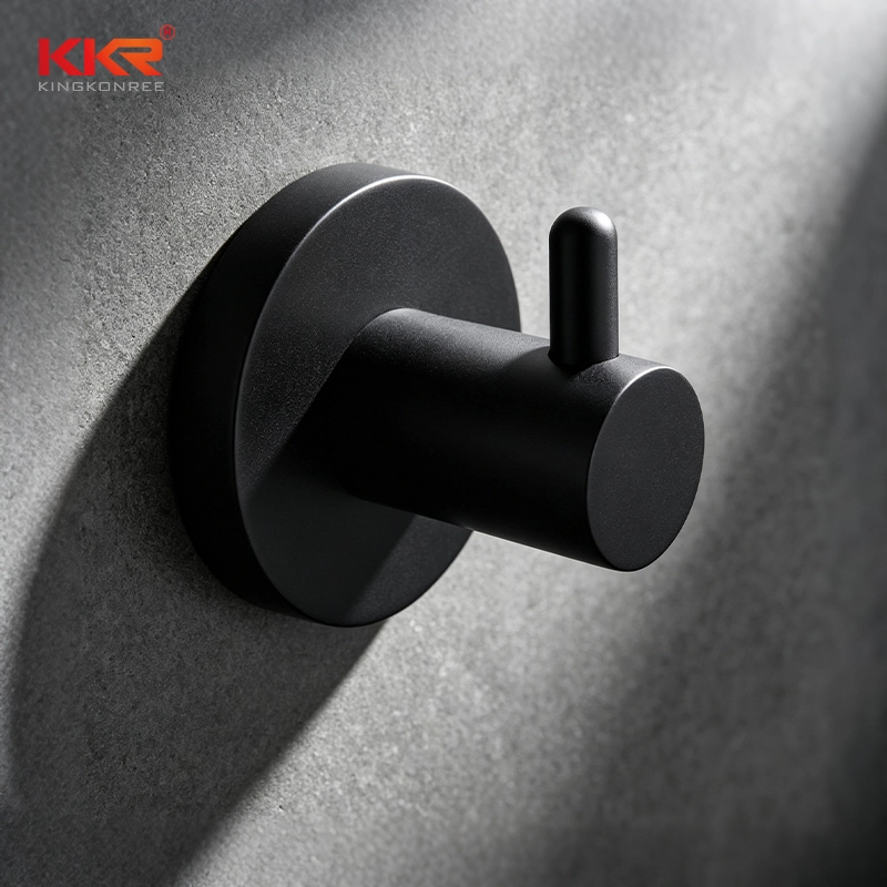 Gancho para albornoz de baño, gancho para toallas de pared, gancho para albornoz negro mate 1